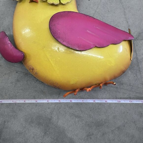 Folk Art Hoot Owl Bird Shaped Yard Art Sculpture Metal Resin Whimsical Figurine - Picture 5 of 5